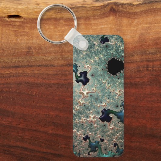 Emerald and Gold Mandelbrot Sleutelhanger (Voorkant)