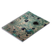 Emerald and Gold Mandelbrot Spiral Notitieboek (Linkerzijde)