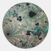 Emerald and Gold Mandelbrot Sticker (Voorkant)