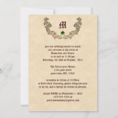 Emerald and Gold Monogram Gothic Invitation Kaart (Voorkant)