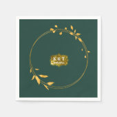 Emerald and Gold Simple Wreath Servet (Voorkant)