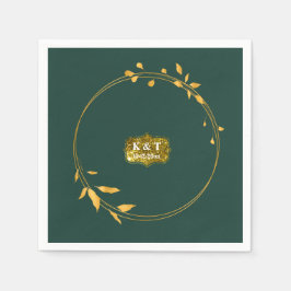 Emerald and Gold Simple Wreath Servet