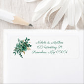 Emerald and Gold Wedding Return Address Etiket (Insitu)