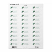 Emerald and Gold Wedding Return Address Etiket (Full Sheet)