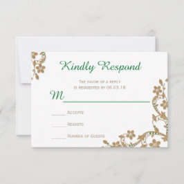 Emerald and Gold Wedding RSVP