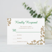Emerald and Gold Wedding RSVP (Staand voorkant)