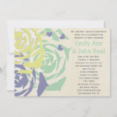 Emerald and Navy Modern Succulent Wedding Invite Kaart (Voorkant)