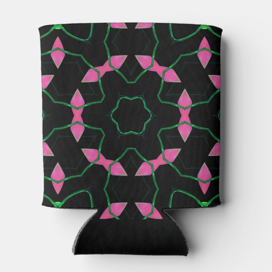 Emerald and Pink Kaleidoscope Blikjeskoeler (Achterkant)