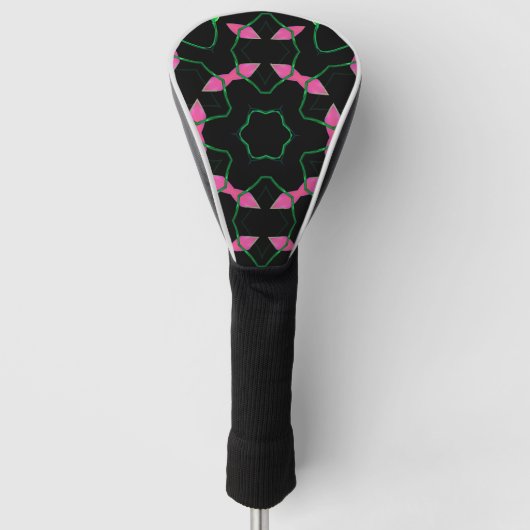 Emerald and Pink Kaleidoscope Golfheadcover (Voorkant)