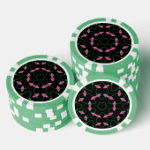 Emerald and Pink Kaleidoscope Poker Chips (Opstapeling)