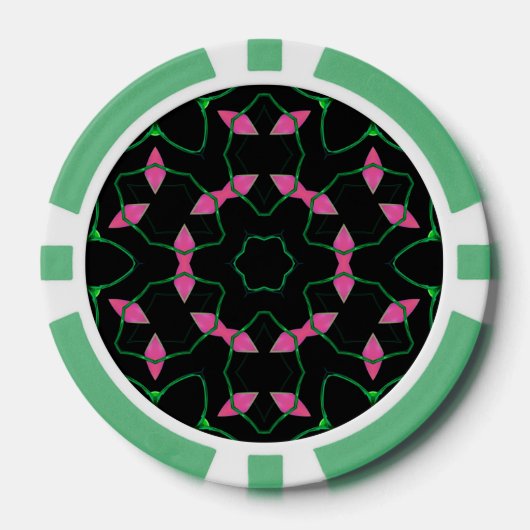 Emerald and Pink Kaleidoscope Poker Chips (Voorkant)
