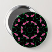 Emerald and Pink Kaleidoscope Ronde Button 4,0 Cm (Voorkant /achterkant)