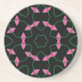 Emerald and Pink Kaleidoscope Zandsteen Onderzetter (Voorkant)