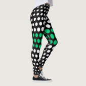 Emerald and White Polka Dot Pattern Leggings (Rechts)