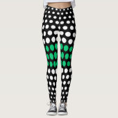 Emerald and White Polka Dot Pattern Leggings (Voorkant)