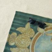 Emerald Angel Cherub Putti Gold Strandlaken (In situ)