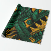 Emerald Ankara Elegance - Groen Afrikaans Ankara Cadeaupapier (Uitgerold)