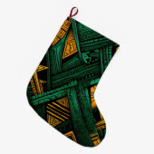 Emerald Ankara Elegance - Groen Afrikaans Ankara Grote Kerstsok (Voorkant (Hangend))
