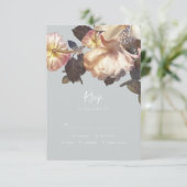 Emerald Antiek RSVP-responskaart RSVP Kaartje (Staand voorkant)