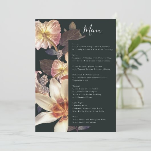 Emerald Antiek Vintage Wedding Menu (Staand voorkant)