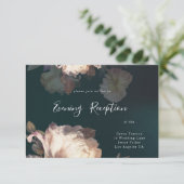 Emerald Antiek Vintage Wedding Reception Card Informatiekaartje (Staand voorkant)