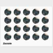 Emerald Antiek Vintage Wedding Ronde Sticker (Vel)