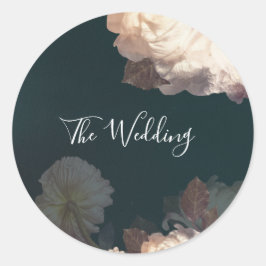 Emerald Antiek Vintage Wedding Ronde Sticker