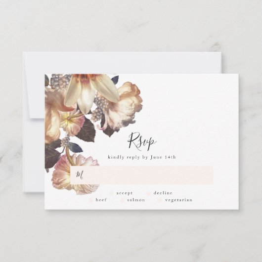 Emerald Antiek Vintage Wedding RSVP-kaart RSVP Kaartje (Voorkant)