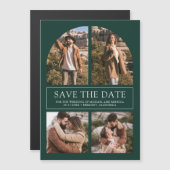 Emerald Arch Photo Collage Wedding Save the Date Magnetische Uitnodiging (Voorkant / Achterkant)