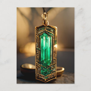 Emerald Art Deco-hanger Briefkaart
