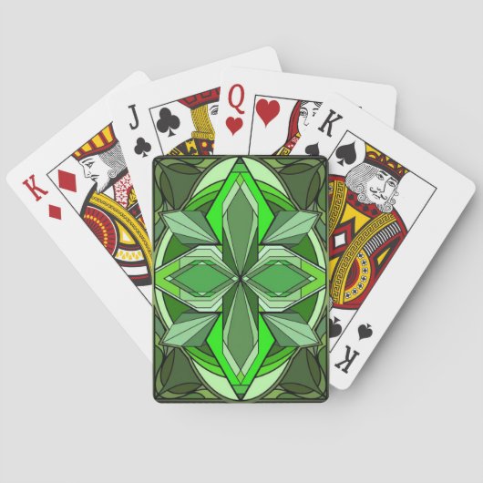 Emerald Art Deco-opmaakkaarten met groen gezicht Pokerkaarten (Achterkant)