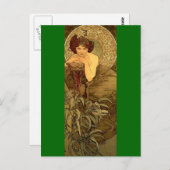 Emerald - Art Nouveau Briefkaart (Voorkant / Achterkant)