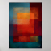 Emerald Aurora Kleurveld Abstracte Moderne Wand  Poster (Voorkant)