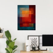 Emerald Aurora Kleurveld Abstracte Moderne Wand  Poster (Thuiskantoor)