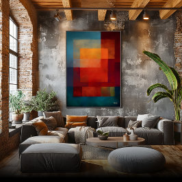Emerald Aurora Kleurveld Abstracte Moderne Wand Poster