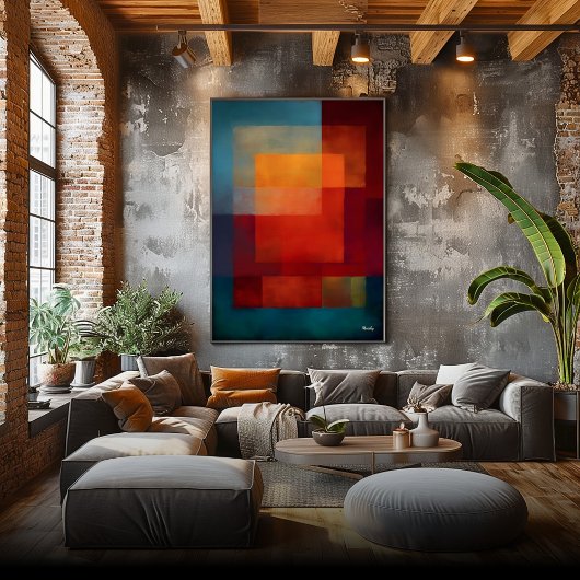Emerald Aurora Kleurveld Abstracte Moderne Wand  Poster