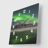 Emerald Aurora Vierkante Klok (Hoek)