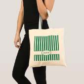 Emerald Autumnal Stripes met monogram Tote Bag (Voorkant (product))