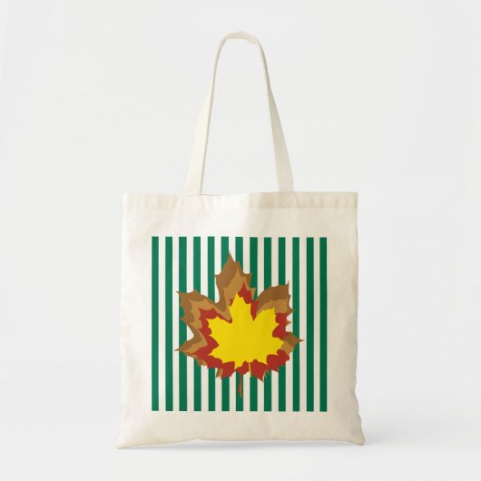 Emerald Autumnal Stripes Tote Bag (Voorkant)