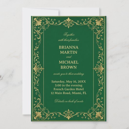 Emerald Barok Luxe Keltisch Kaart (Voorkant)
