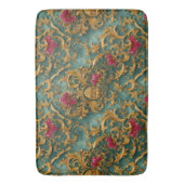 Emerald Baroque Floral with Gold Ornaments Badmat (Voorkant Verticaal)