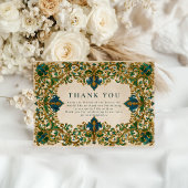 Emerald Baroque Islamic Wedding Bedankkaart