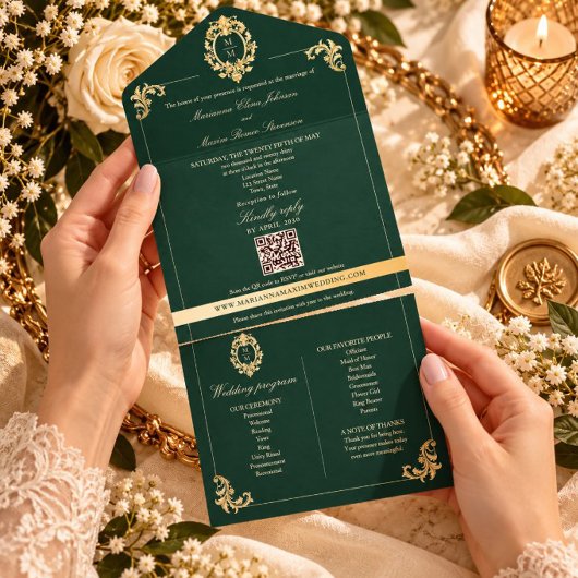 Emerald Baroque QR All-in-One Program Uitnodiging