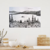 Emerald Bay met Fannette Island, Lake Tahoe, CA Poster (Keuken)