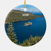 Emerald Bay met Lake Tahoe Keramisch Ornament (Achterkant)