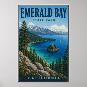 Emerald Bay State Park Californië Illustratie Poster
