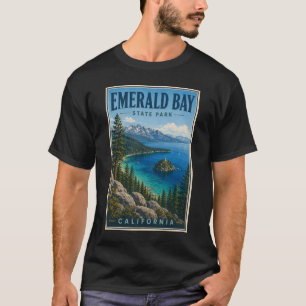 Emerald Bay State Park Californië Illustratie T-shirt