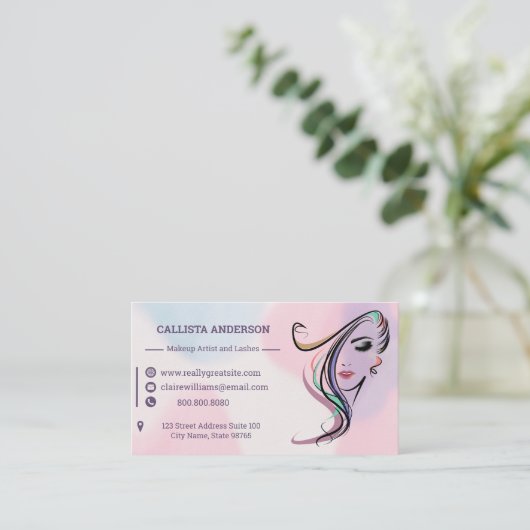 Emerald Beauty salon Vrouw Kapsel Visitekaartje (Staand voorkant)