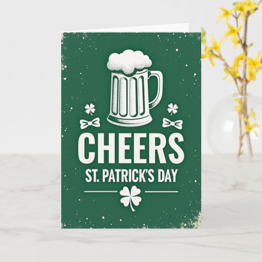 Emerald Beer Cheers Pattern Card Kaart (Gele Bloem)