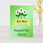 Emerald Best Mom Illustration Card Kaart (Gele Bloem)